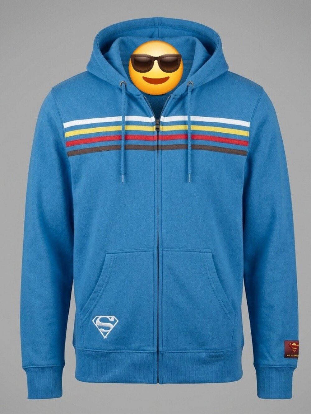 Superman DC Blue Zip Up Jacket Unisex Graphic Warner Bros Size Medium